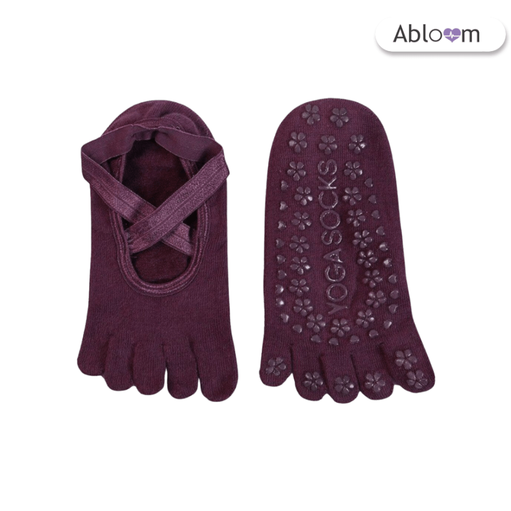 ถุงเท้าโยคะแยกนิ้ว แบบปิดนิ้วเท้า ABLOOM 0210030009014_สีม่วง